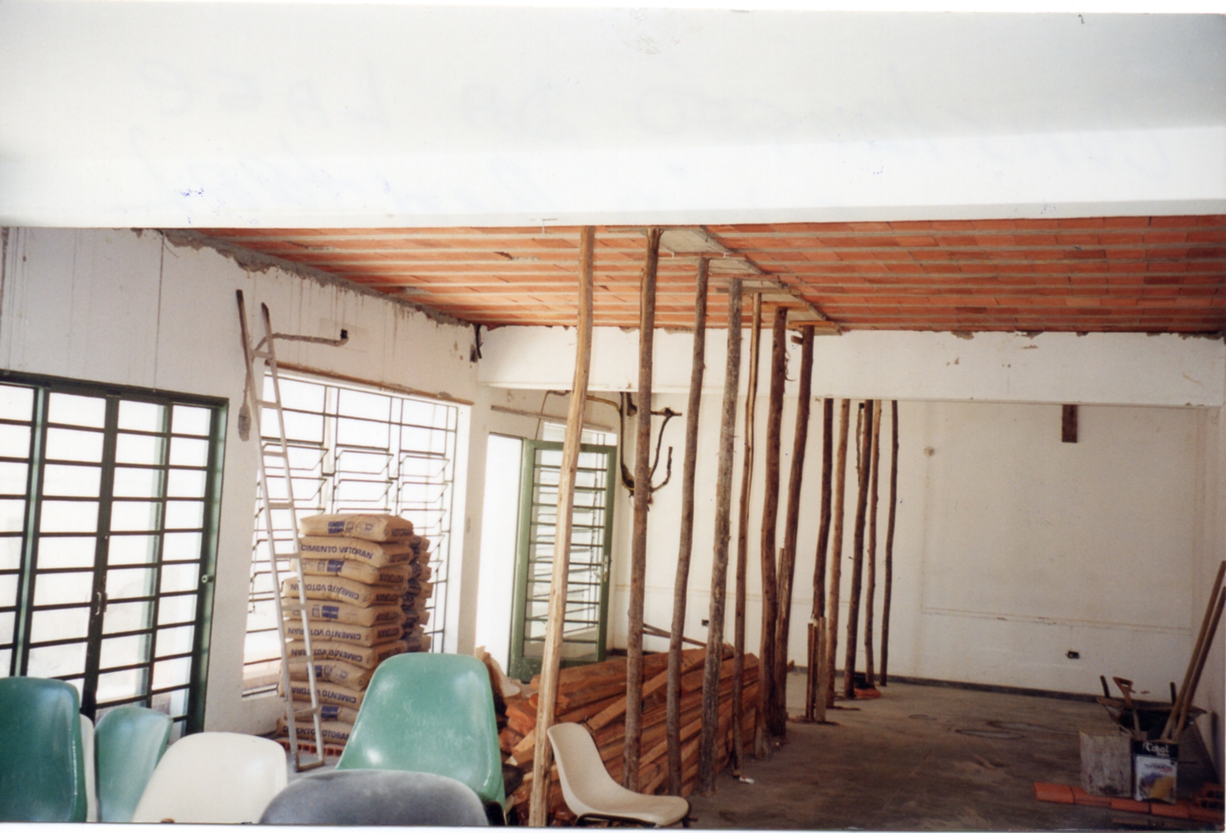 Construção da laje do Salão Principal em 1987